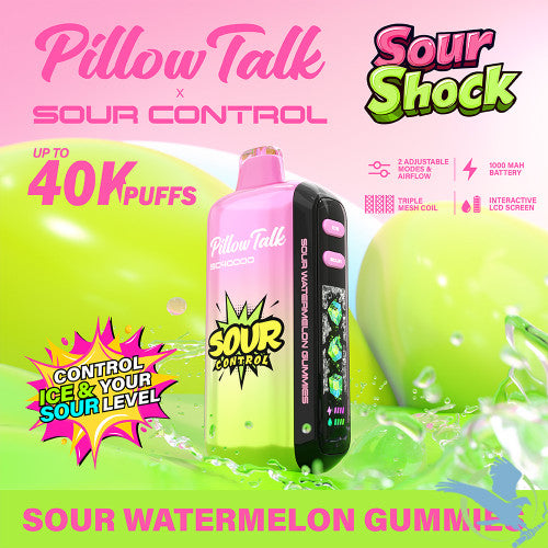 Pillow Talk Sour Control SC40000 Puffs 20ML Disposable Device With Ice & Sour Control - Display of 5