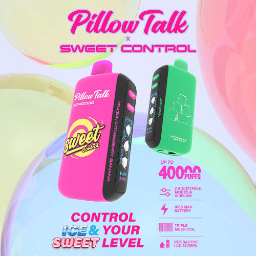 Pillow Talk Sweet Control SC40000 Puffs 20ML Disposable Device With Ice & Sweet Control - Display of 5
