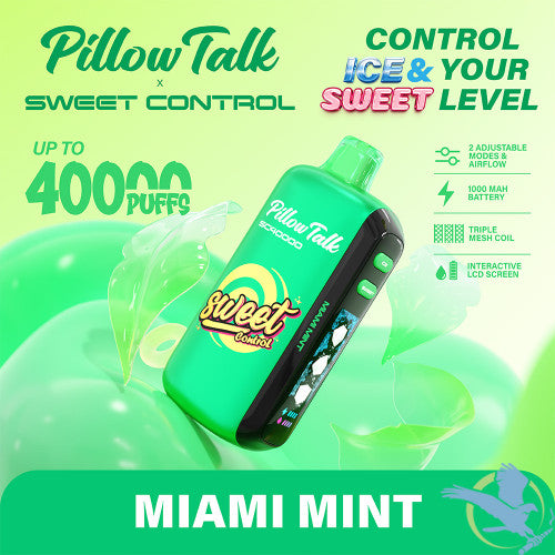 Pillow Talk Sweet Control SC40000 Puffs 20ML Disposable Device With Ice & Sweet Control - Display of 5
