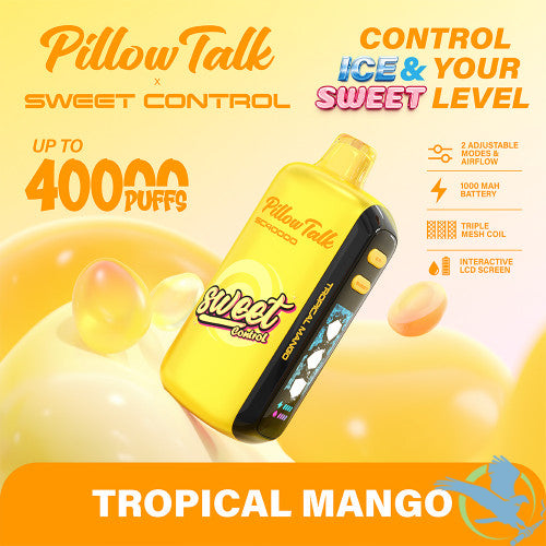 Pillow Talk Sweet Control SC40000 Puffs 20ML Disposable Device With Ice & Sweet Control - Display of 5