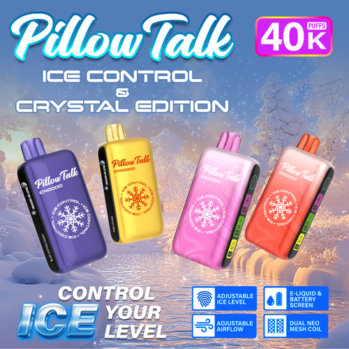Pillow Talk Ice Control IC40000 Puffs 20ML Disposable Device With Touch To Adjust Ice Level & LED Screen - Display of 5