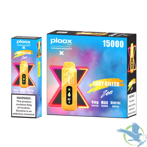 Ploox X By Luxpodz 15K Puffs 16ML Zero Nicotine Disposable Pod Device With Digital Screen - Display of 5