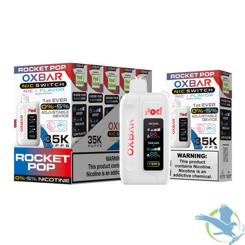 Pod Juice x OXBAR Nic Switch 35K Puffs 14ML Adjustable Disposable Device With Nic + Flavor Control & Mega Screen - Display of 5