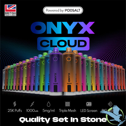 Pod Salt Onyx Cloud 25K Puffs 20ML Disposable Device With Triple Mesh - Display of 5