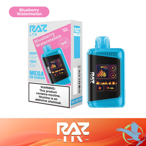 RAZ LTX 25K Puffs 16ML Disposable Device With Adjustable Airflow System & Mega HD Screen - Display of 5