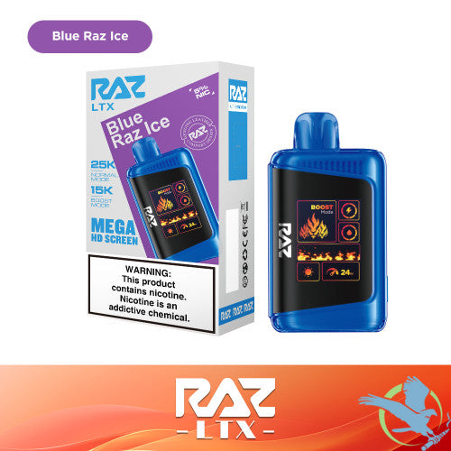 RAZ LTX 25K Puffs 16ML Disposable Device With Adjustable Airflow System & Mega HD Screen - Display of 5