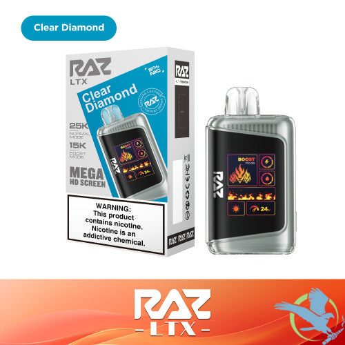 RAZ LTX 25K Puffs 16ML Disposable Device With Adjustable Airflow System & Mega HD Screen - Display of 5