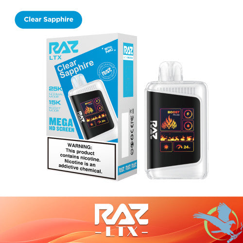 RAZ LTX 25K Puffs 16ML Disposable Device With Adjustable Airflow System & Mega HD Screen - Display of 5