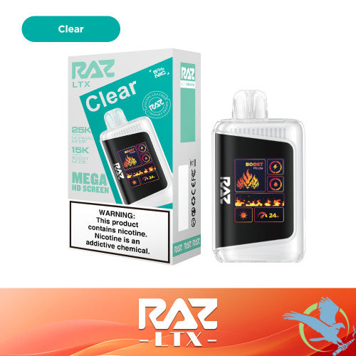 RAZ LTX 25K Puffs 16ML Disposable Device With Adjustable Airflow System & Mega HD Screen - Display of 5