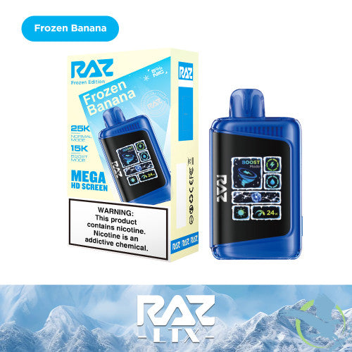 RAZ LTX 25K Puffs 16ML Disposable Device With Adjustable Airflow System & Mega HD Screen - Display of 5