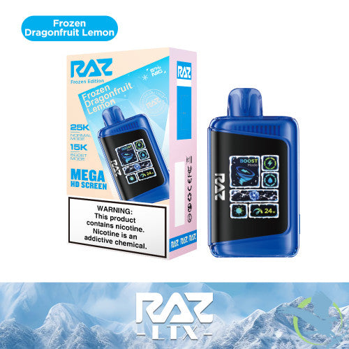 RAZ LTX 25K Puffs 16ML Disposable Device With Adjustable Airflow System & Mega HD Screen - Display of 5