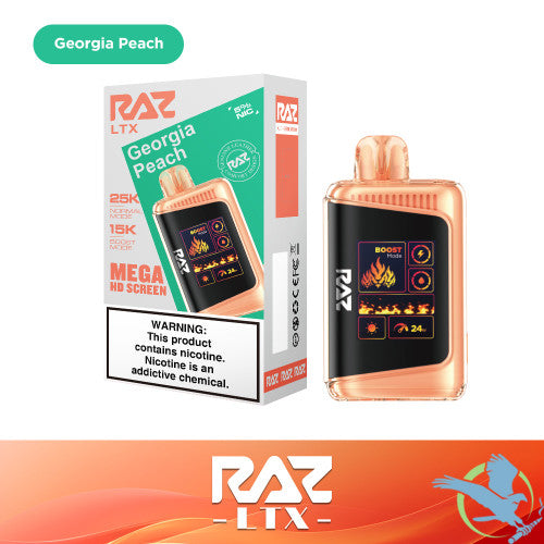RAZ LTX 25K Puffs 16ML Disposable Device With Adjustable Airflow System & Mega HD Screen - Display of 5