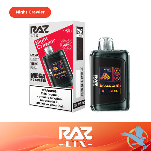 RAZ LTX 25K Puffs 16ML Disposable Device With Adjustable Airflow System & Mega HD Screen - Display of 5