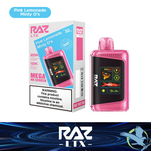 RAZ LTX 25K Puffs 16ML Disposable Device With Adjustable Airflow System & Mega HD Screen - Display of 5