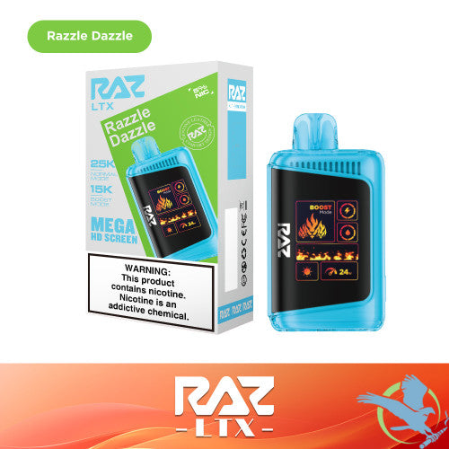 RAZ LTX 25K Puffs 16ML Disposable Device With Adjustable Airflow System & Mega HD Screen - Display of 5