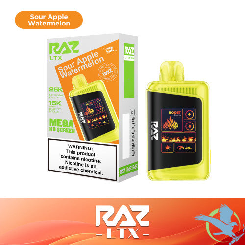 RAZ LTX 25K Puffs 16ML Disposable Device With Adjustable Airflow System & Mega HD Screen - Display of 5