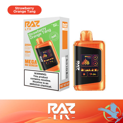 RAZ LTX 25K Puffs 16ML Disposable Device With Adjustable Airflow System & Mega HD Screen - Display of 5
