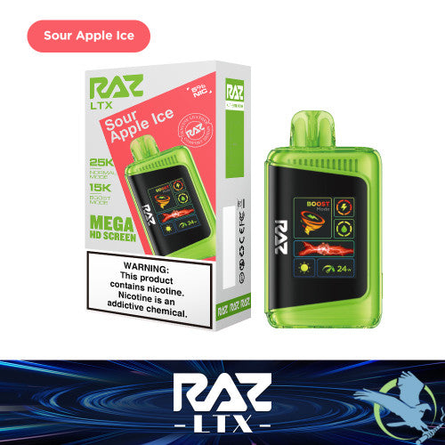 RAZ LTX 25K Puffs 16ML Disposable Device With Adjustable Airflow System & Mega HD Screen - Display of 5