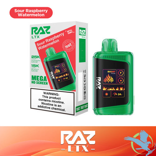 RAZ LTX 25K Puffs 16ML Disposable Device With Adjustable Airflow System & Mega HD Screen - Display of 5