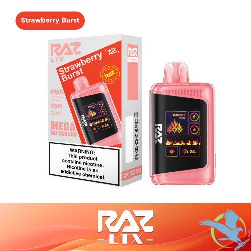 RAZ LTX 25K Puffs 16ML Disposable Device With Adjustable Airflow System & Mega HD Screen - Display of 5