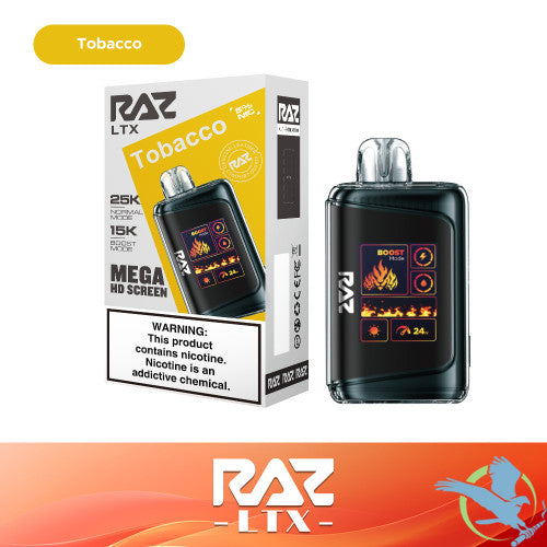 RAZ LTX 25K Puffs 16ML Disposable Device With Adjustable Airflow System & Mega HD Screen - Display of 5
