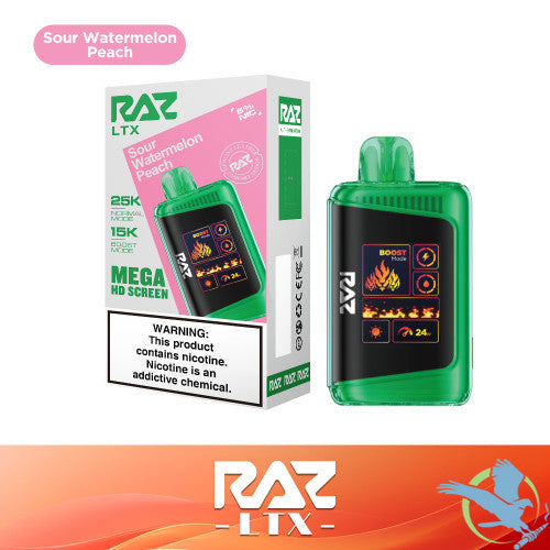 RAZ LTX 25K Puffs 16ML Disposable Device With Adjustable Airflow System & Mega HD Screen - Display of 5