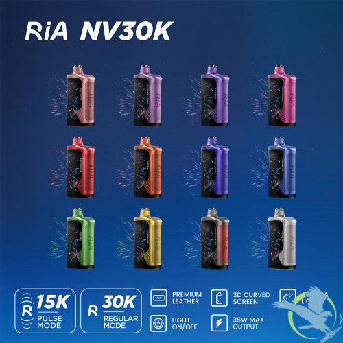 RIA NV30K By Geek Bar 30K Puffs 15ML Disposable Device With Multi Curve Design & 3D Curved Screen Aurora Light - Display of 5