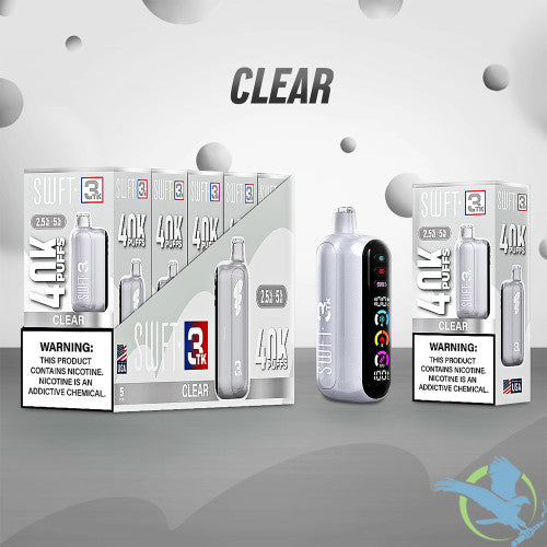 SWFT 3TK 24ML 40K Puffs Disposable Device With Adjustable 3 Tank System & Digital Screen - Display of 5