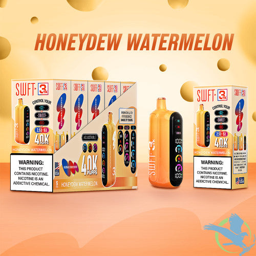 SWFT 3TK 24ML 40K Puffs Disposable Device With Adjustable 3 Tank System & Digital Screen - Display of 5