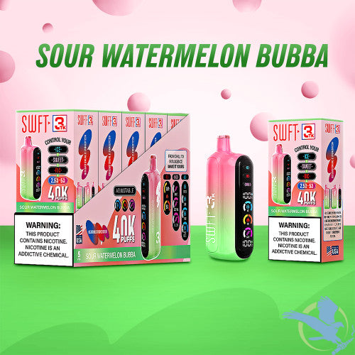 SWFT 3TK 24ML 40K Puffs Disposable Device With Adjustable 3 Tank System & Digital Screen - Display of 5