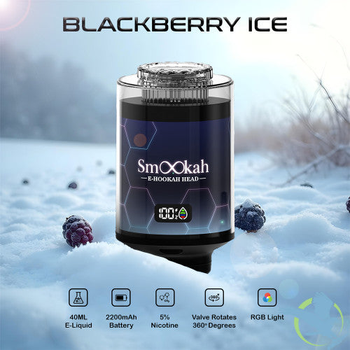 Smookah E-Hookah Head 100K Puffs 40ML DTL Disposable With RGB Light - Display of 4
