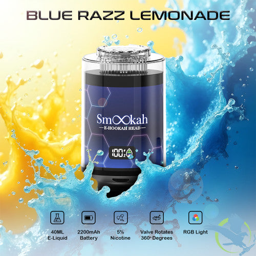 Smookah E-Hookah Head 100K Puffs 40ML DTL Disposable With RGB Light - Display of 4