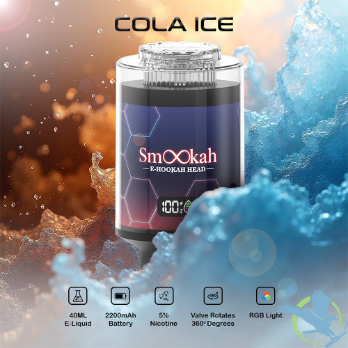 Smookah E-Hookah Head 100K Puffs 40ML DTL Disposable With RGB Light - Display of 4