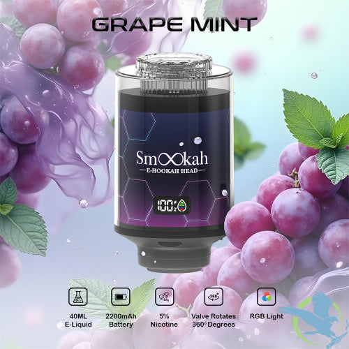 Smookah E-Hookah Head 100K Puffs 40ML DTL Disposable With RGB Light - Display of 4
