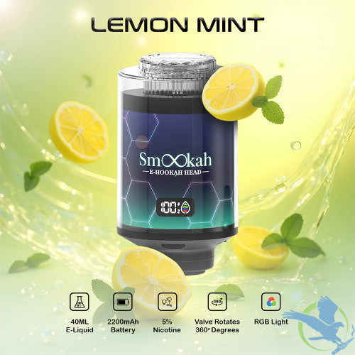 Smookah E-Hookah Head 100K Puffs 40ML DTL Disposable With RGB Light - Display of 4