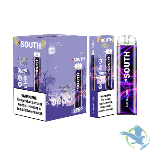 South 6.5ML 3K Puffs Disposable Device With Mesh Coil - Display of 10