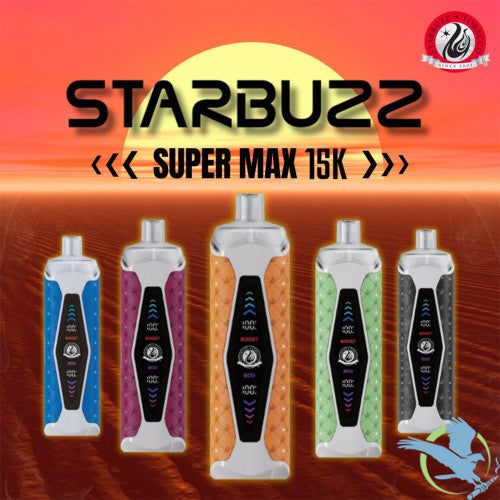 Starbuzz Tobacco Super Max 15K Puffs 20ML Disposable Device With Dual Mode & Screen - Display of 5