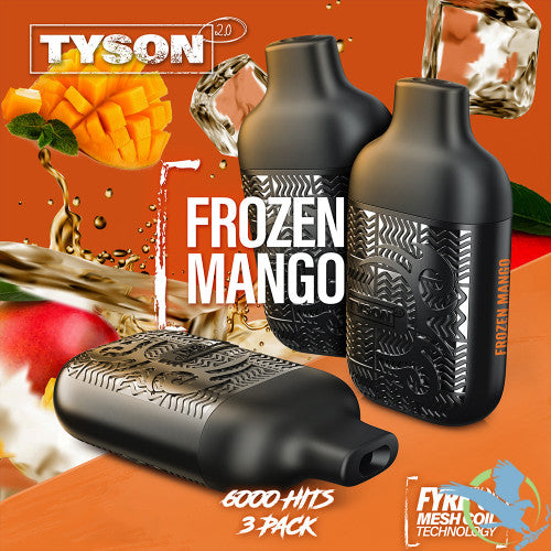 Tyson 2.0 Lightweight 6K Puffs 12ML Disposable Device With Fire Mesh Coil Technology - Pack of 3 - Display of 10 Packs