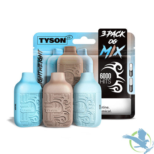 Tyson 2.0 Lightweight 6K Puffs 12ML Disposable Device With Fire Mesh Coil Technology - Pack of 3 - Display of 10 Packs