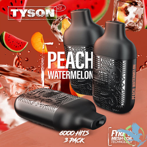 Tyson 2.0 Lightweight 6K Puffs 12ML Disposable Device With Fire Mesh Coil Technology - Pack of 3 - Display of 10 Packs