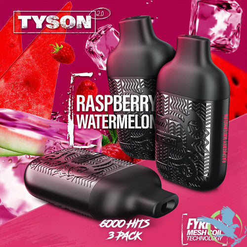 Tyson 2.0 Lightweight 6K Puffs 12ML Disposable Device With Fire Mesh Coil Technology - Pack of 3 - Display of 10 Packs