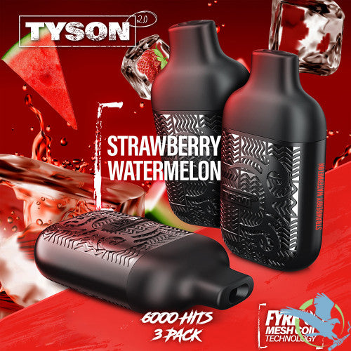 Tyson 2.0 Lightweight 6K Puffs 12ML Disposable Device With Fire Mesh Coil Technology - Pack of 3 - Display of 10 Packs