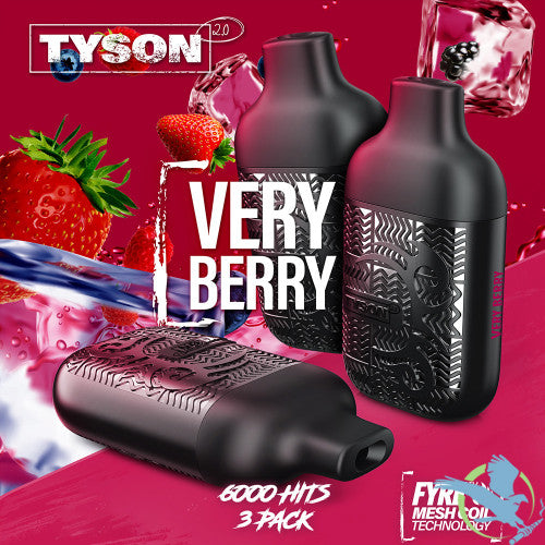 Tyson 2.0 Lightweight 6K Puffs 12ML Disposable Device With Fire Mesh Coil Technology - Pack of 3 - Display of 10 Packs