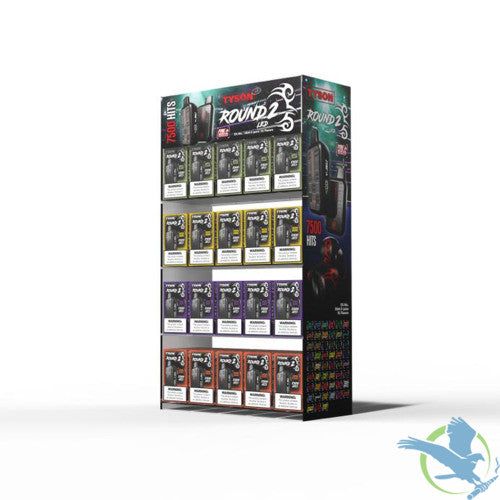 Tyson 2.0 Round 2 16ML 7500 Puffs Starter Kit Display With Testing Station - Filled Acrylic Display of 100 - TEXAS COMPLIANT