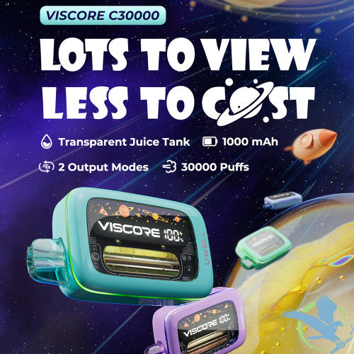 Uwell Viscore C30000 Puffs 20ML Disposable Device With Dual Mesh & Visual E-liquid Window - Display of 5