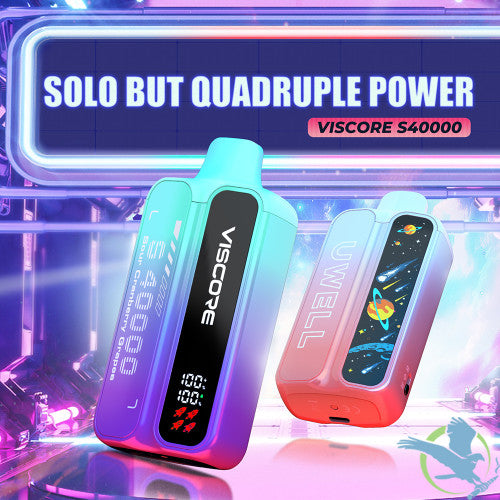 Uwell Viscore S40000 Puffs 30ML Disposable Device With Quadruple Mesh Coil & Color LCD Screen - Display of 5