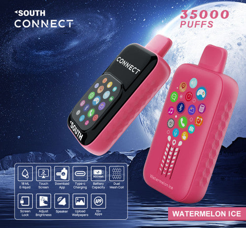 South Connect 35K Puffs 18ML Disposable Device With Bluetooth Connections & Touch Screen - Display of 5