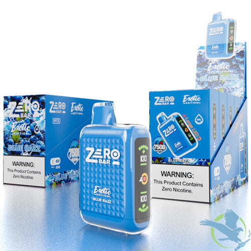 Zero Bar Exotic Edition 13ML 7500 Puffs Zero Nicotine Disposable Vape Device With Airflow Control & LED Screen - Display of 5