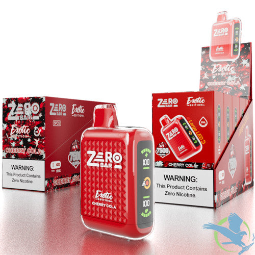Zero Bar Exotic Edition 13ML 7500 Puffs Zero Nicotine Disposable Vape Device With Airflow Control & LED Screen - Display of 5
