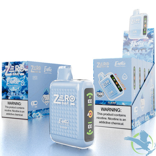 Zero Bar Exotic Edition 13ML 7500 Puffs Zero Nicotine Disposable Vape Device With Airflow Control & LED Screen - Display of 5